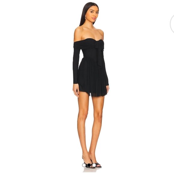 NWT MORE TO COME Kristiana Mini Dress In Black Size M - Picture 3 of 11